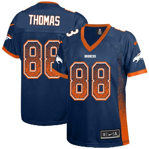 Nike Broncos #88 Demaryius Thomas Blue Alternate Women's Stitched NFL Elite Drift Fashion Jersey